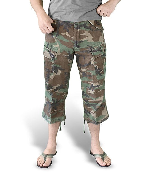 Pantalones 3/4 Engineer Vintage Woodland con bolsillos delanteros y traseros