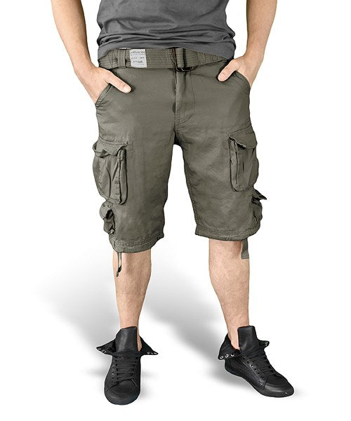 Shorts DIVISION verdes con 2 bolsillos traseros, 2 laterales y 4 bolsillos en las perneras