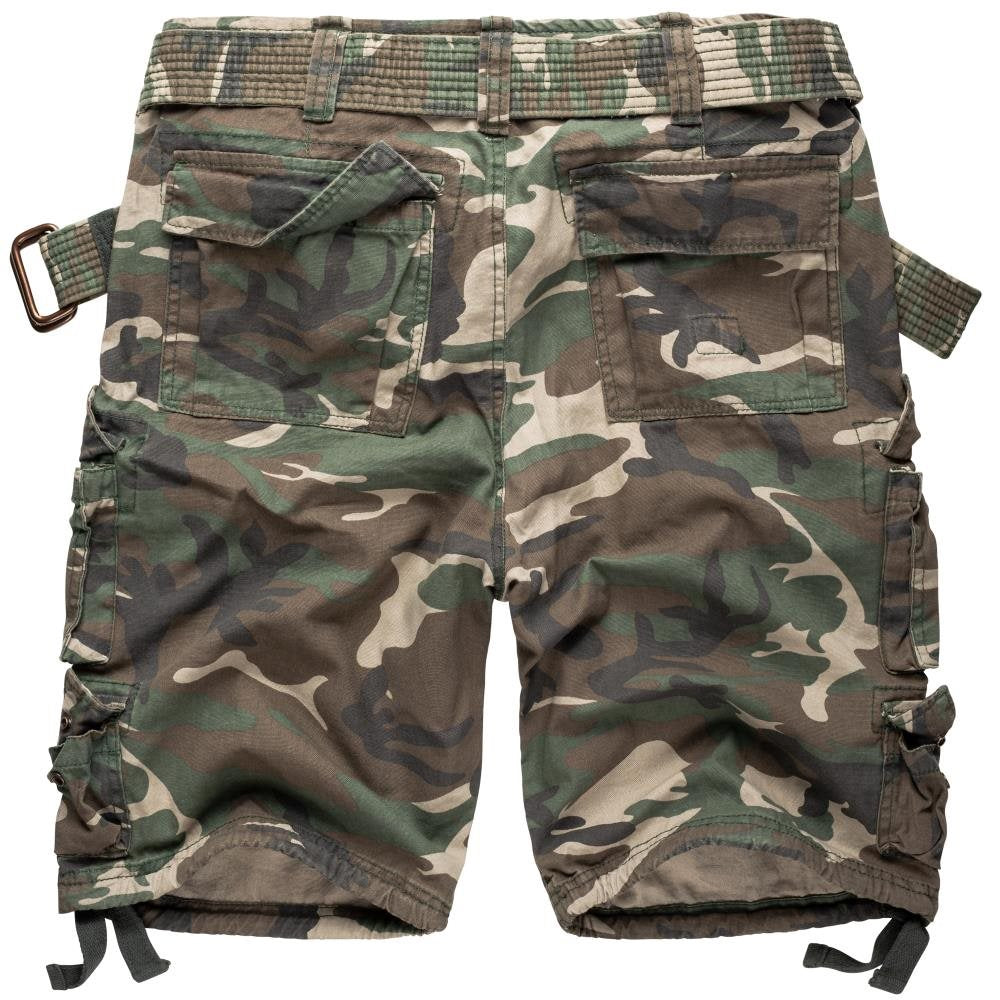 Pantalones cortos DIVISION negros con múltiples bolsillos y cinturón incluido
