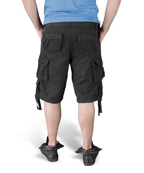 Pantalones cortos DIVISION negros con múltiples bolsillos y cinturón incluido