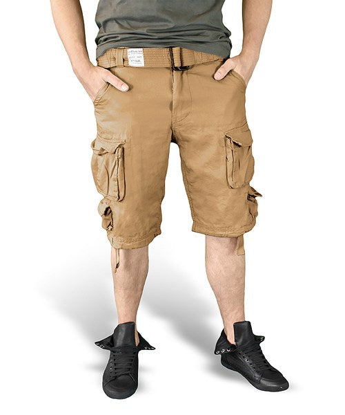 Pantalones cortos DIVISION negros con múltiples bolsillos y cinturón incluido