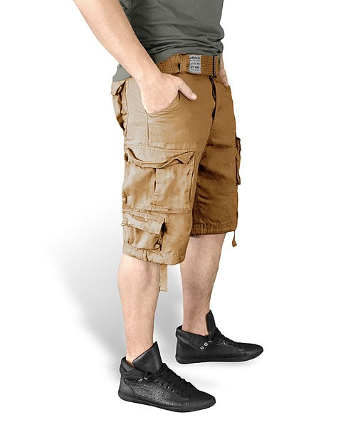 Pantalones cortos DIVISION negros con múltiples bolsillos y cinturón incluido