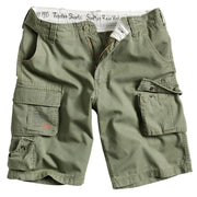 Pantalones cortos TROOPER verdes, versión ligera con numerosos bolsillos, cómodos para días calurosos