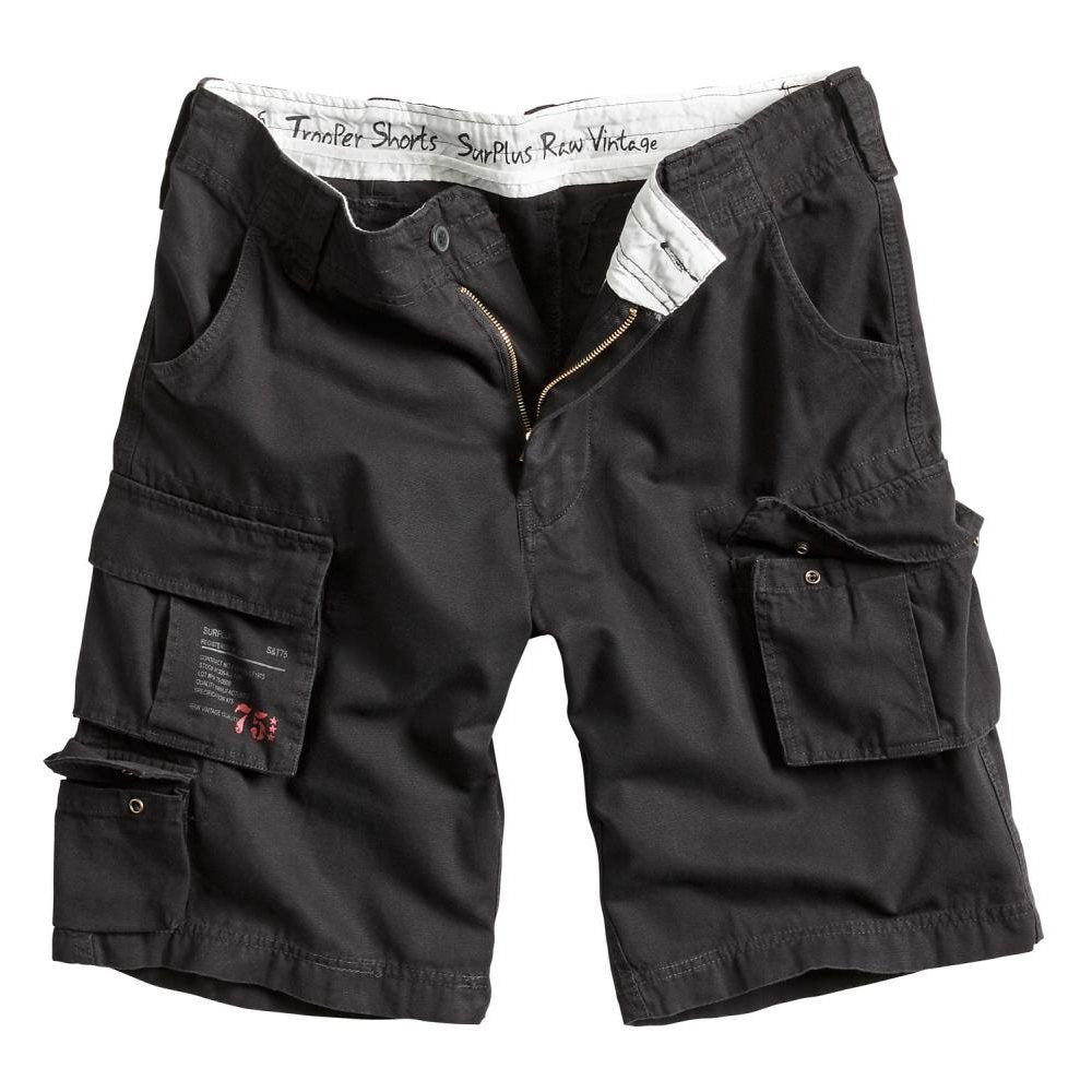 Pantalones cortos TROOPER negros con múltiples bolsillos, versión ligera