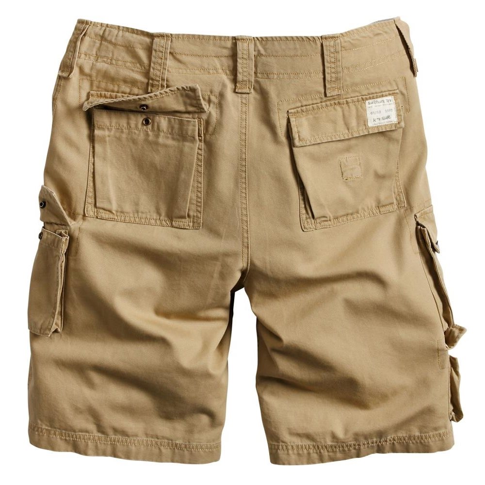 Pantalones cortos TROOPER KHAKI color caqui con múltiples bolsillos