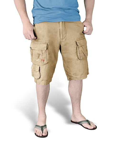 Pantalones cortos TROOPER KHAKI color caqui con múltiples bolsillos