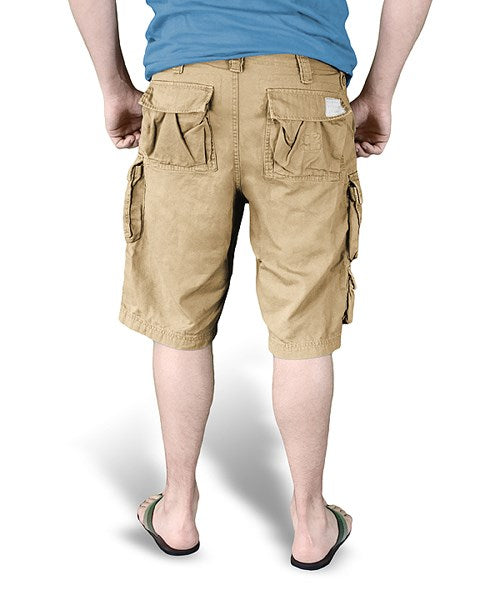 Pantalones cortos TROOPER KHAKI color caqui con múltiples bolsillos