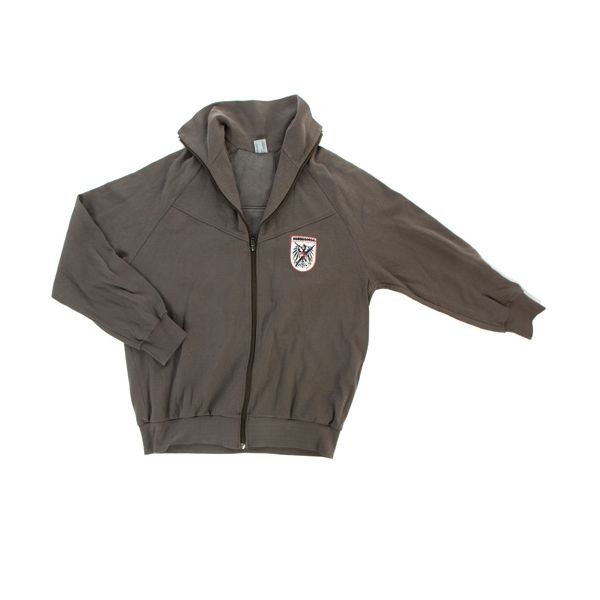 Sudadera militar austriaca verde usada con cremallera