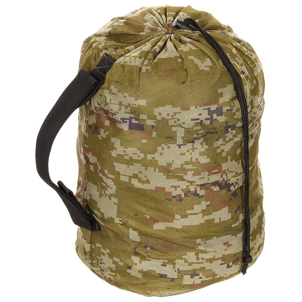 Chaqueta Ghillie Woodland con capucha, cierre de snaps y bolsa de transporte, 100% poliéster