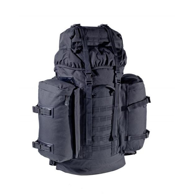 Mochila BW Mountain 80L gris con correas y cinturón acolchados y sistema Vario-Back