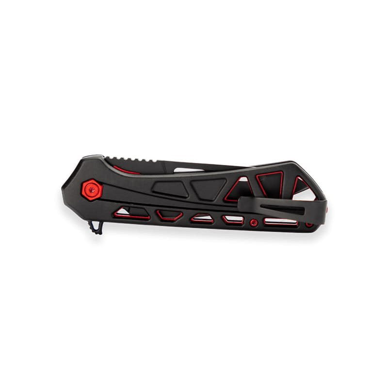 Navaja plegable TRACE OPS tanto negra y roja, hoja 7Cr17MoV y mango de aluminio