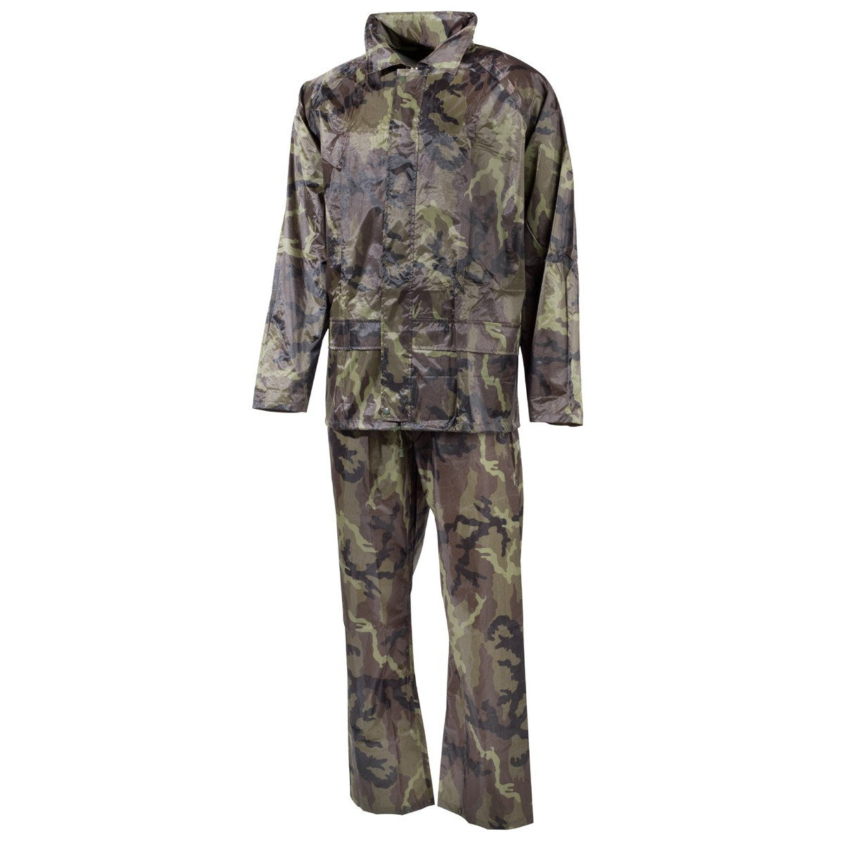 Conjunto impermeable vz.95 - chaqueta con capucha y pantalón en camuflaje, 100% poliéster