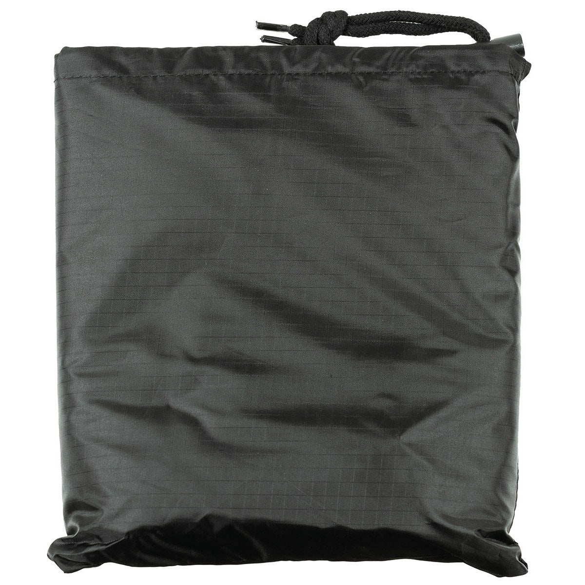 Poncho US rip-stop 144x223 cm negro, impermeable con capucha ajustable y costuras selladas