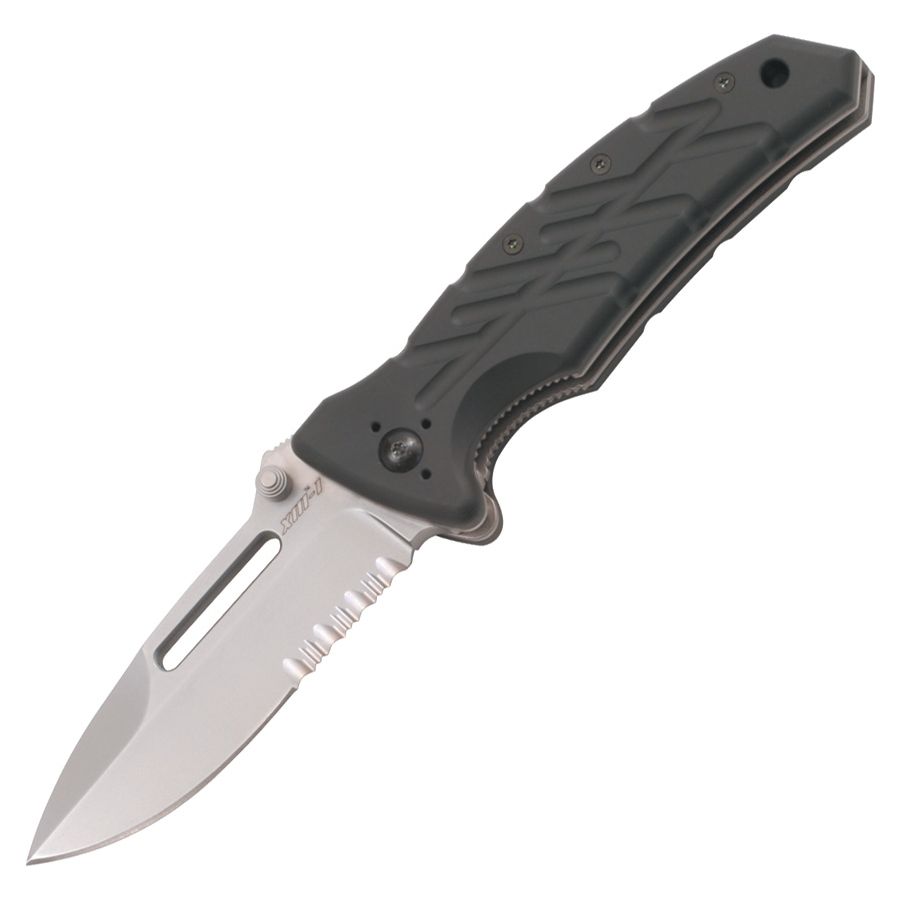 Cuchillo plegable XM-1 Extreme Military, filo combinado parcialmente dentado, hoja N690Co, mango de aluminio aeronáutico