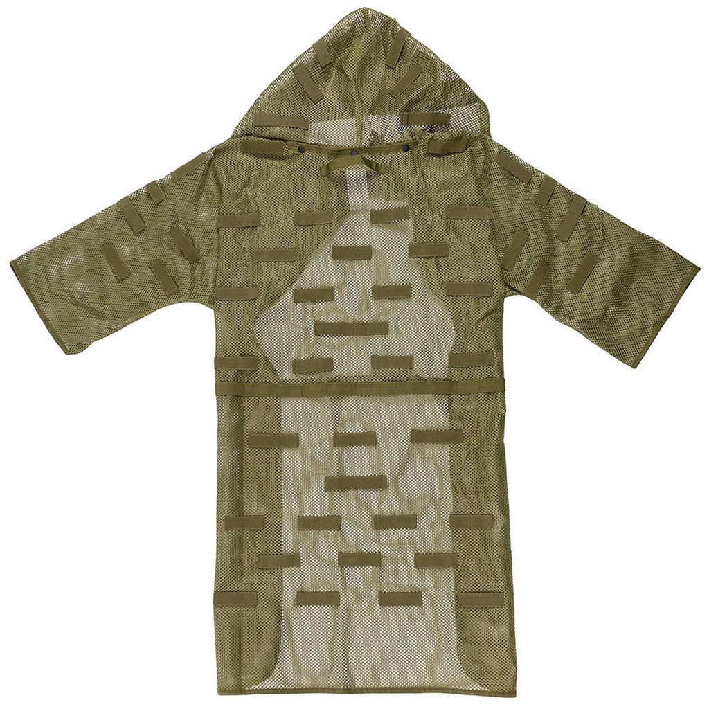 Cobertura camuflaje malla verde con capucha desmontable y bolsa de transporte