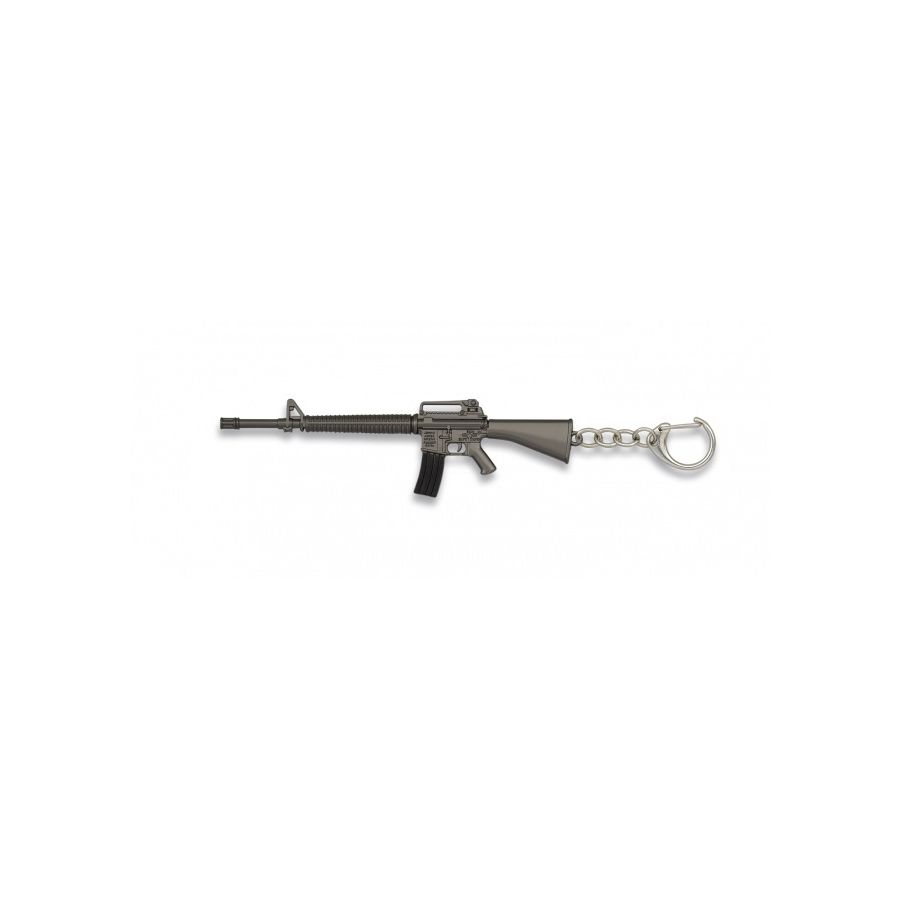 Llavero metálico M16A2 120 mm con mosquetón y anillas