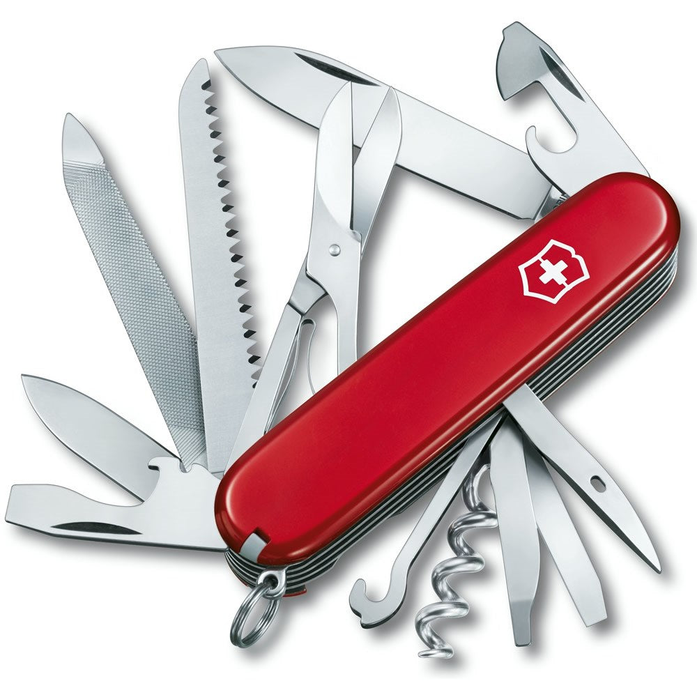 Navaja de bolsillo RANGER 91 mm roja con tijeras, sierra y lima