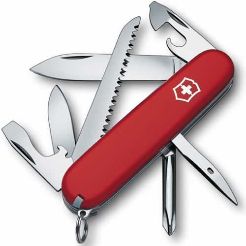 Navaja de bolsillo HIKER 91 mm roja con destornillador de cruz y sierra para madera