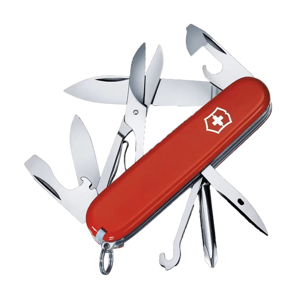 Navaja de bolsillo SUPER TINKER 91 mm roja con 14 funciones