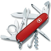 Navaja de bolsillo EXPLORER 91 mm roja con tijeras, destornillador cruzado y lupa