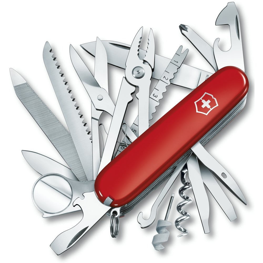 Navaja suiza roja SWISSCHAMP 91 mm, 33 funciones