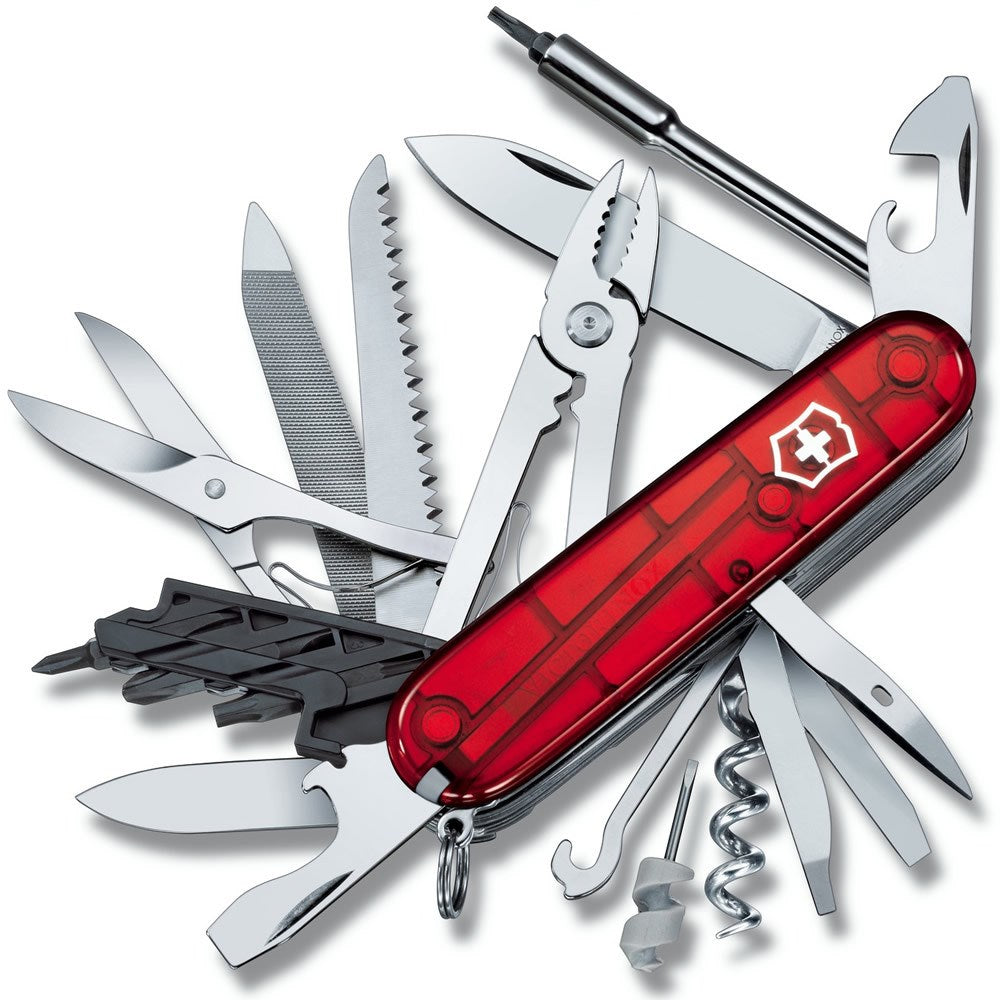 Navaja de bolsillo CYBERTOOL 41 roja transparente 91 mm, 41 funciones
