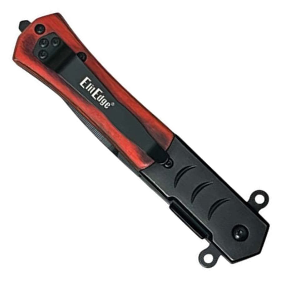 Cuchillo plegable Pakkawood con hoja lisa y mango combinado