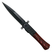 Cuchillo plegable Pakkawood con hoja lisa y mango combinado