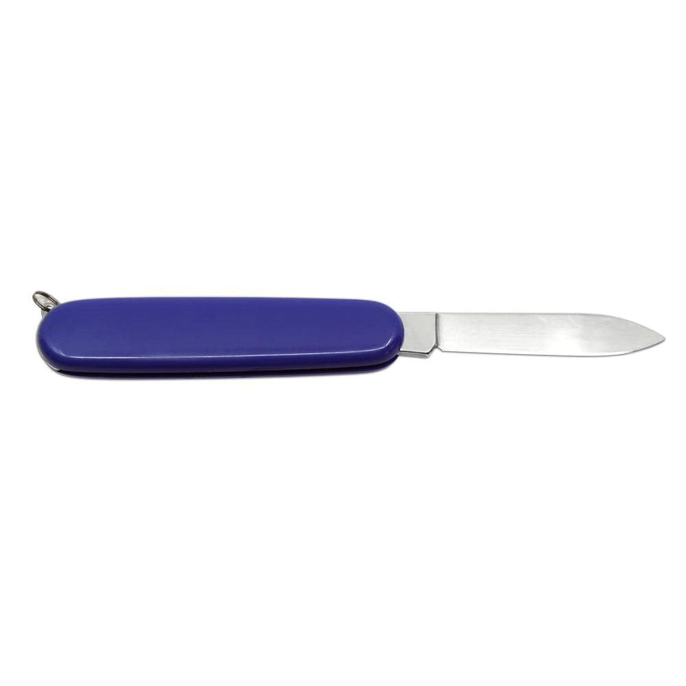 Cuchillo plegable DŮSTOJNICKÝ 1A, hoja acero inoxidable 420 70 mm, mango plastico azul