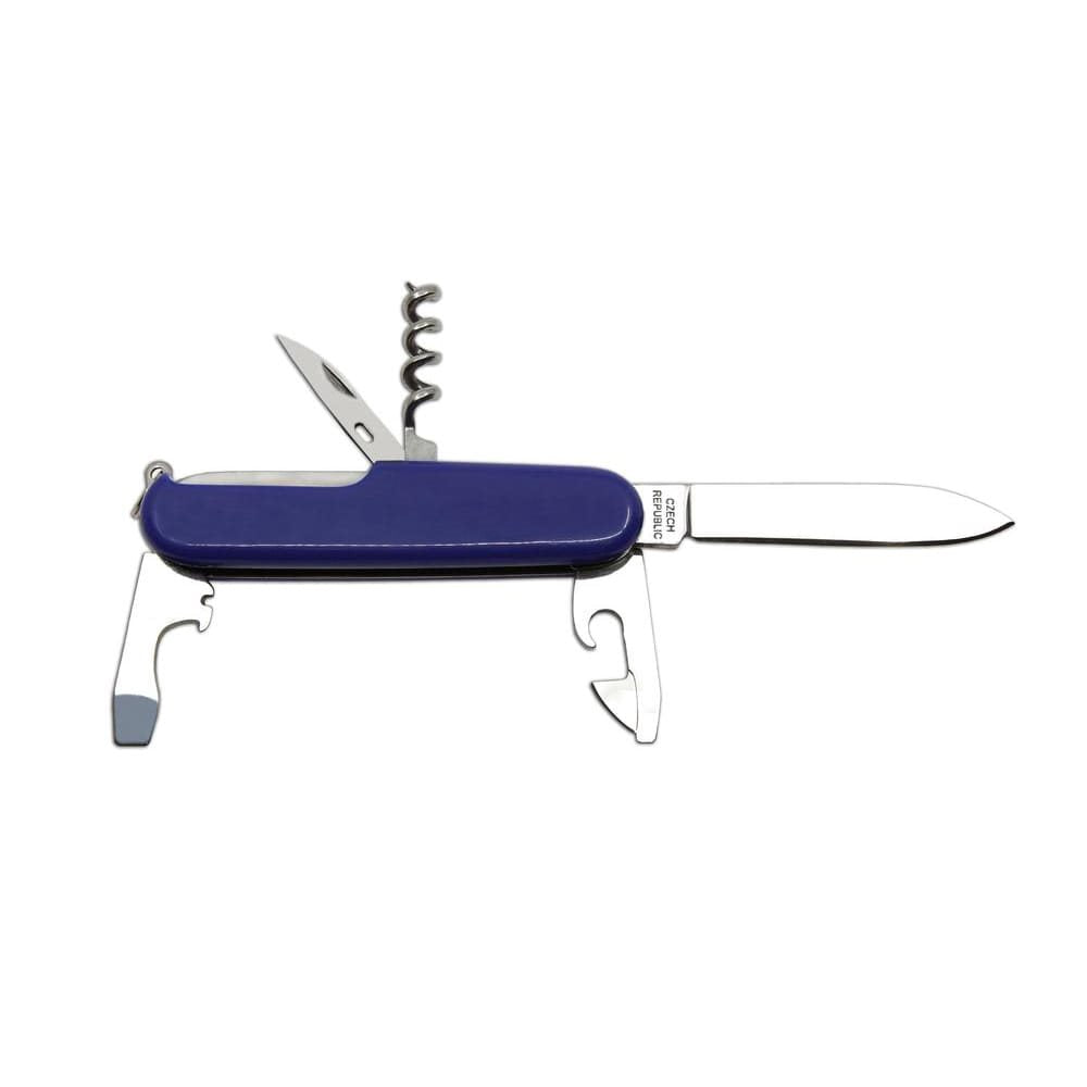 Cuchillo plegable DŮSTOJNICKÝ 5F con hoja 70 mm acero inoxidable 420 y empuñadura plástico azul