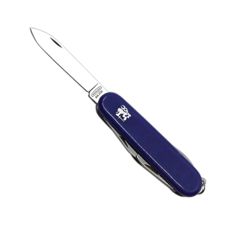 Navaja plegable azul Důstojnický, hoja acero inoxidable 420 de 70 mm, mango plastico