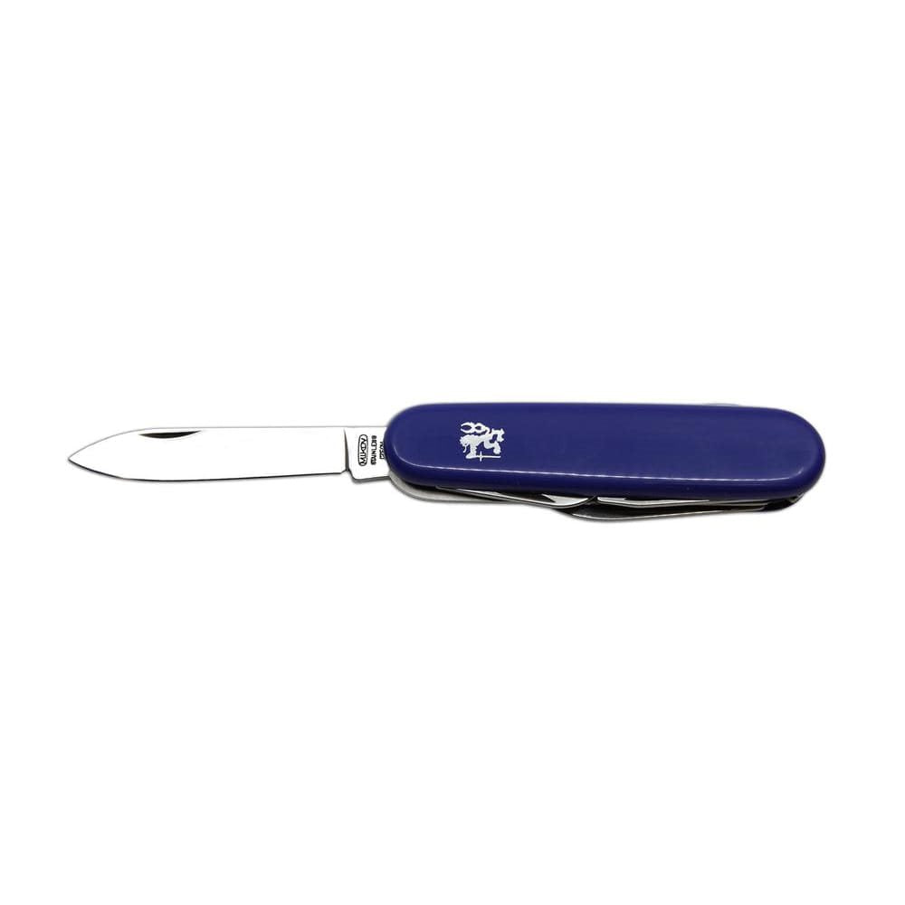 Cuchillo plegable DŮSTOJNICKÝ 7A con hoja de acero inoxidable 420 y mango plástico azul