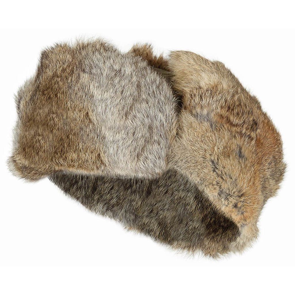 Gorra ushanka de piel de conejo ZEENA con visera y orejeras