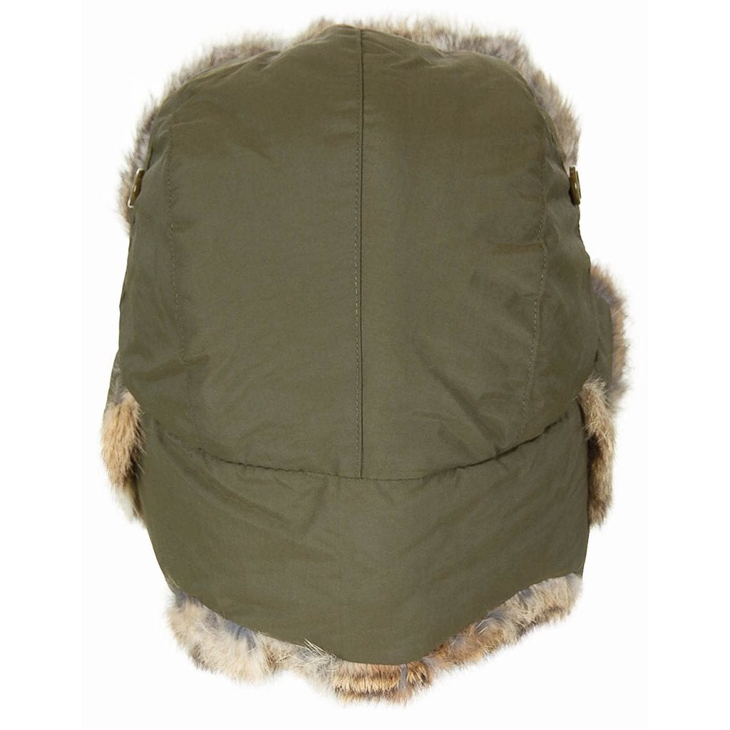 Gorra ushanka de piel de conejo ZEENA con visera y orejeras