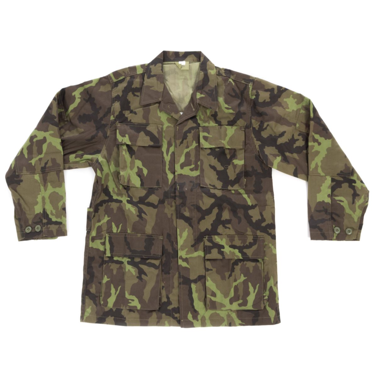 Blusa BDU vz.95 camuflaje Ejército Checo, 4 bolsillos, cintura y mangas ajustables, codos reforzados, 65% poliéster 35% algodón