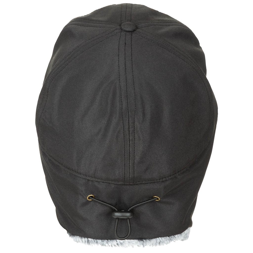 Gorro Trapper con visera negro de FOX OUTDOOR con forro de pelo sintético y protección para orejas y cuello