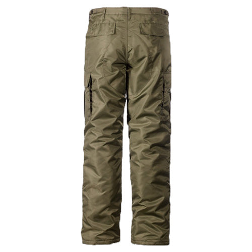 Pantalones térmicos MA1 verdes con múltiples bolsillos