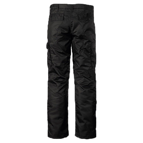 Pantalones térmicos MA1 negros con bolsillos frontales, traseros y laterales, solapas y botones