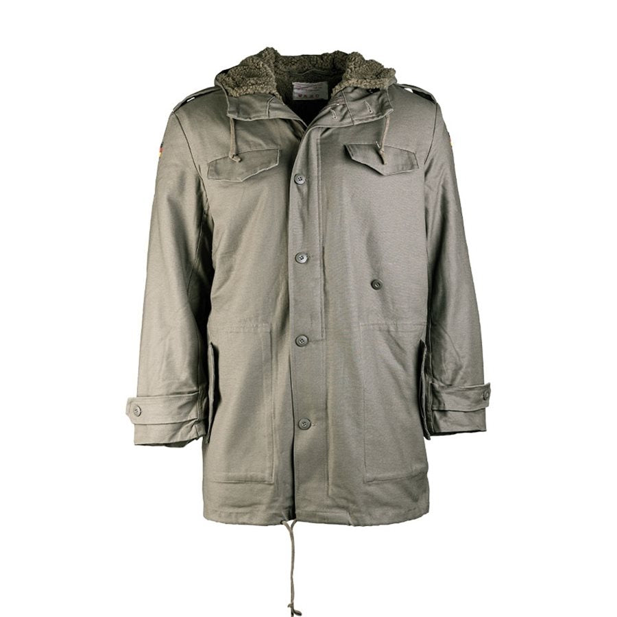 Parka Bundeswehr verde con forro extraíble, cierre con cremallera y cuatro bolsillos