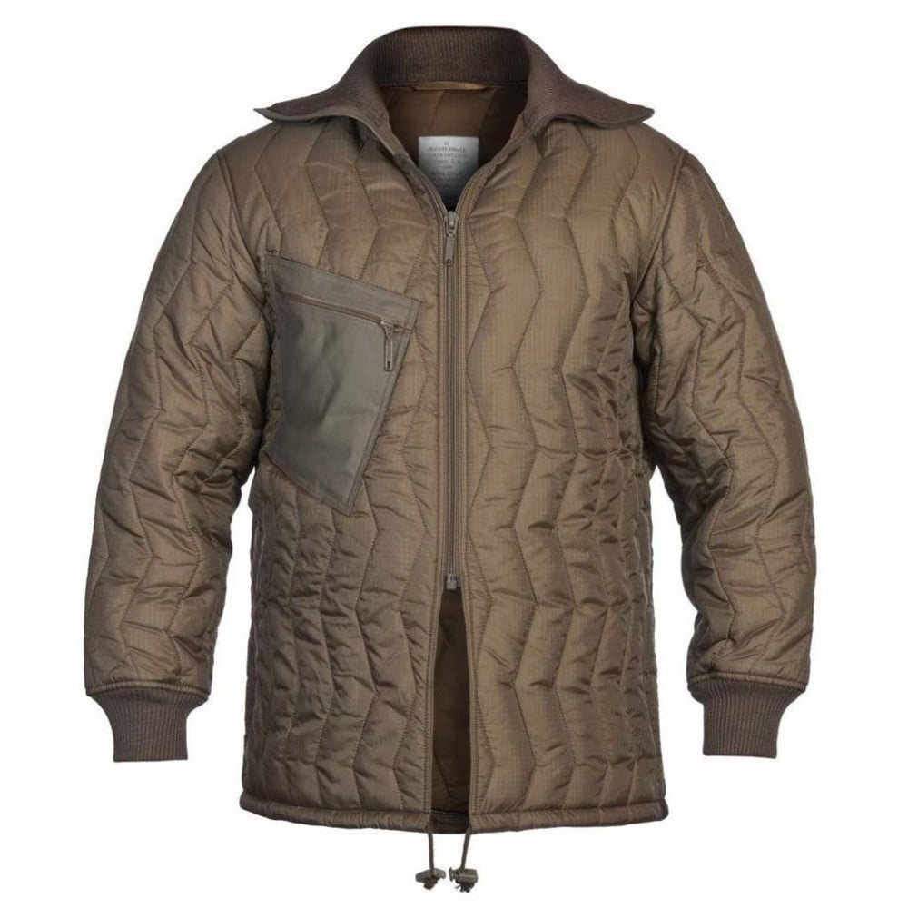 Forro BW verde acolchado con cremallera y cuello alto