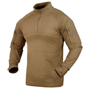 Camisa táctica COMBAT GRAPHITE con cremallera, bolsillos en bíceps y huecos para protectores en codos