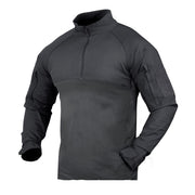 Camisa táctica COMBAT con cremallera color GRAPHITE, bolsillos en bíceps y codos
