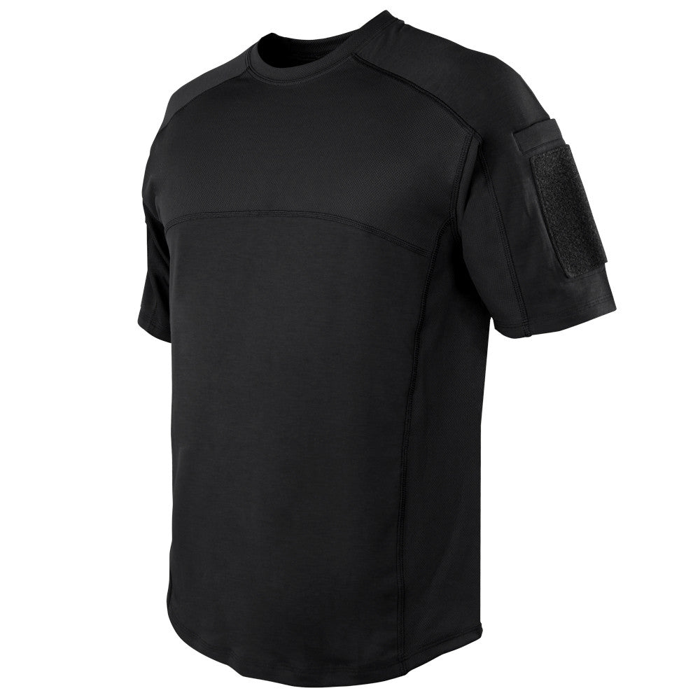 Camiseta táctica TRIDENT negra vista frontal