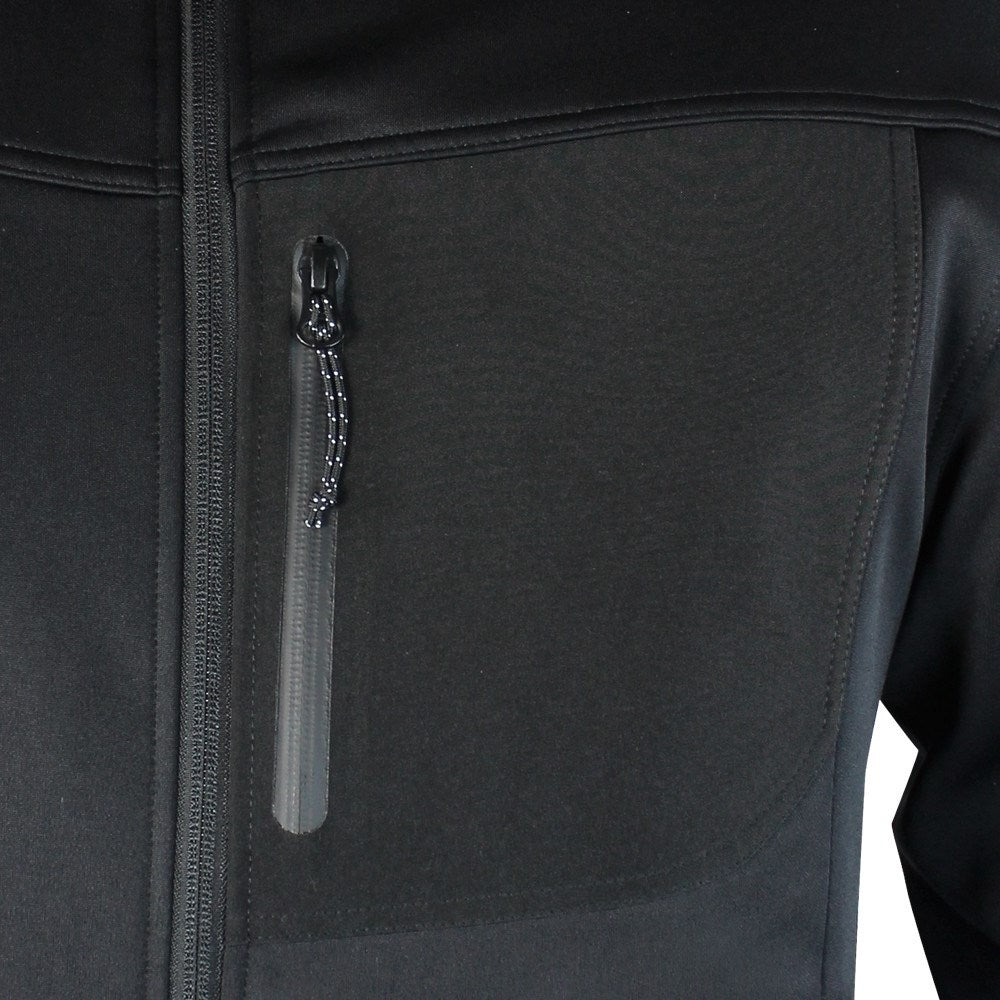 Sudadera CIRRUS técnica negra con cremallera y varios bolsillos