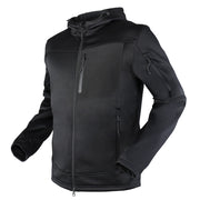 Sudadera CIRRUS Technical Fleece negra con cremallera y capucha, 100% poliéster