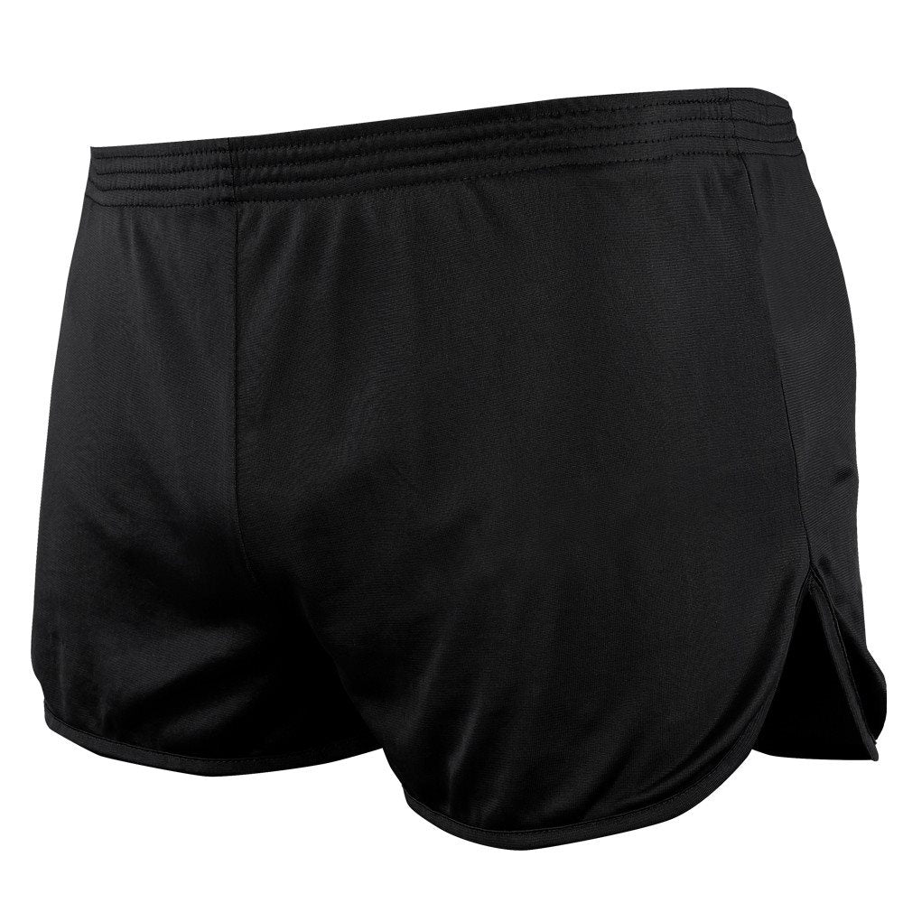 Pantalones cortos running negros de malla, cintura elástica con bolsillo oculto y forro 100% nylon