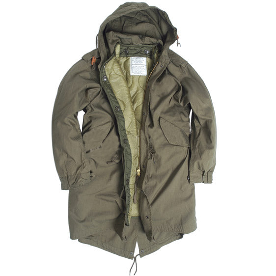 Imagen de la Parka M-1951 Fishtail réplica con capucha y forro desmontable, color verde