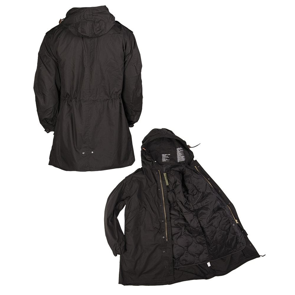 Parka M-51 Fishtail negra con forro desmontable y capucha