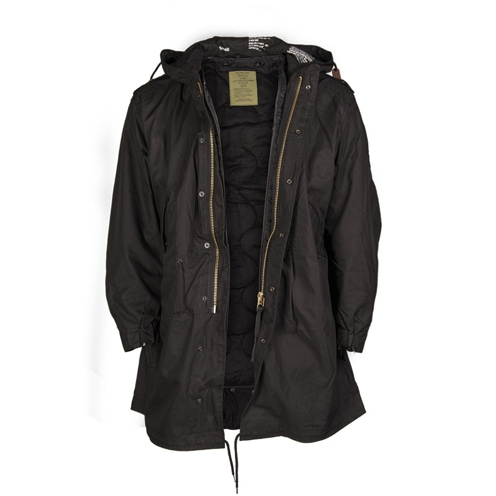 Parka M-51 Fishtail negra con forro desmontable y capucha