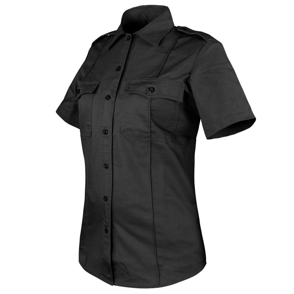 Camisa mujer CASS UNIFORM negra manga corta, corte profesional resistente y cómoda
